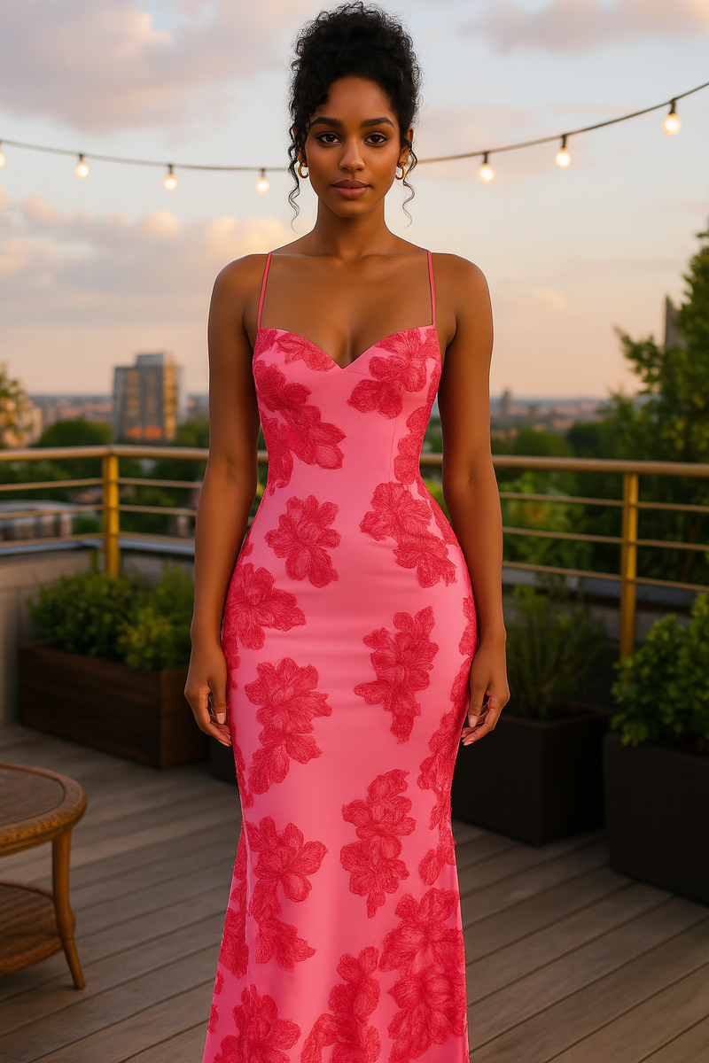 Vestido floral sin tirantes