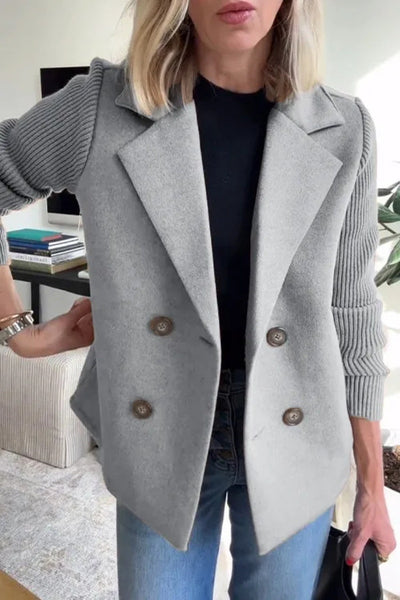 Double Breasted Knit Sleeve Jacket