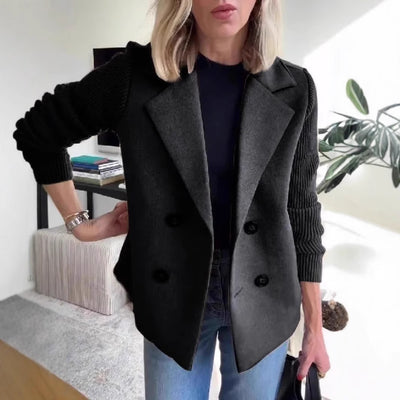 Double Breasted Knit Sleeve Jacket