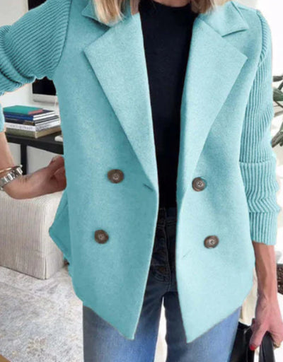 Double Breasted Knit Sleeve Jacket